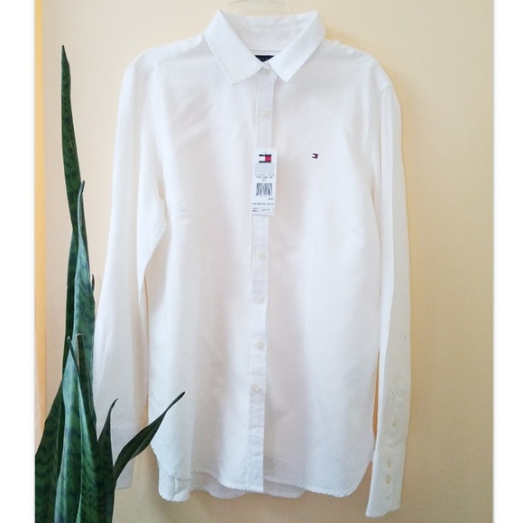 NWT Tommy Hilfiger White Button Up Dress Shirt - Picture 1 of 5